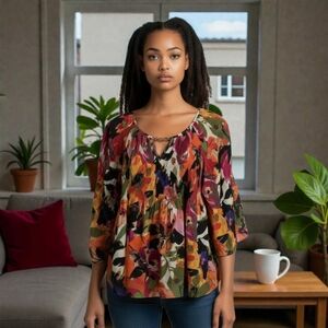 Spense Multicolor Floral Tunic Blouse